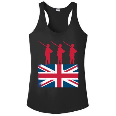 Remembrance Day Remember The Fallen British Flag Veteran Gift Ladies PosiCharge Competitor Racerback Tank