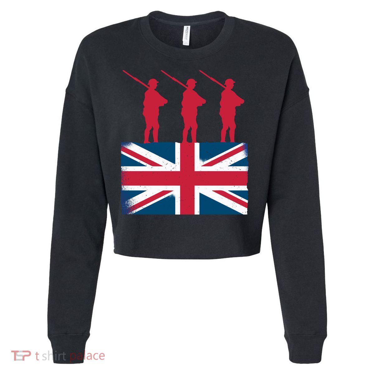 Remembrance Day Remember The Fallen British Flag Veteran Gift Cropped Pullover Crew