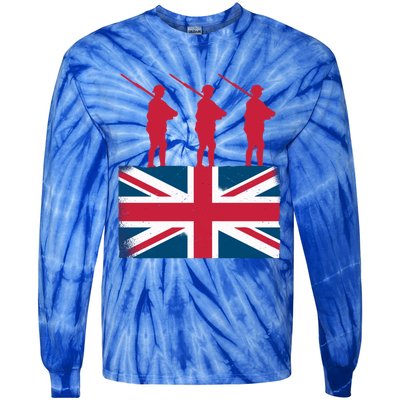 Remembrance Day Remember The Fallen British Flag Veteran Gift Tie-Dye Long Sleeve Shirt