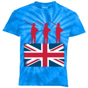 Remembrance Day Remember The Fallen British Flag Veteran Gift Kids Tie-Dye T-Shirt