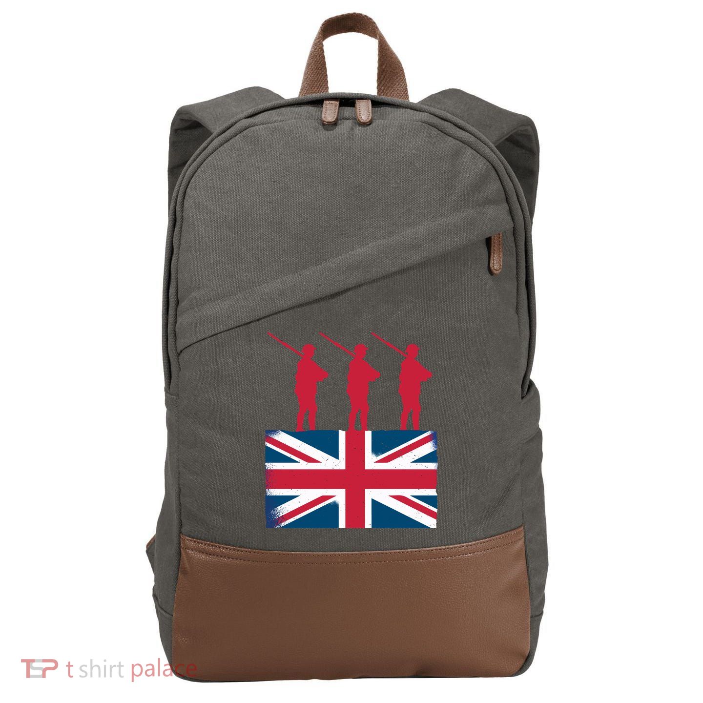 Remembrance Day Remember The Fallen British Flag Veteran Gift Cotton Canvas Backpack