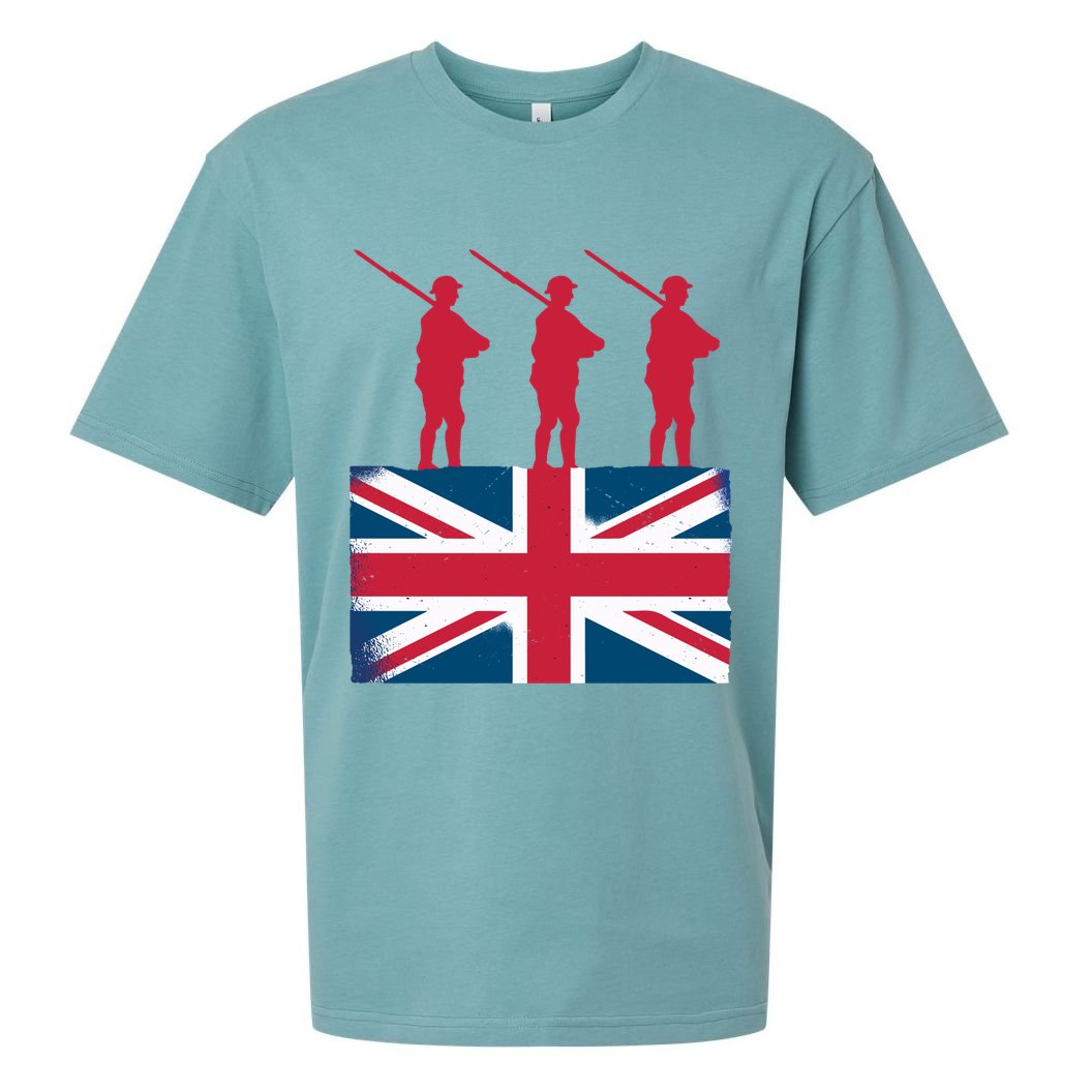 Remembrance Day Remember The Fallen British Flag Veteran Gift Sueded Cloud Jersey T-Shirt