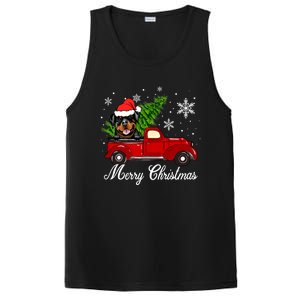 Rottweiler Dog Riding Red Truck Christmas Decoration Pajama Funny Gift PosiCharge Competitor Tank