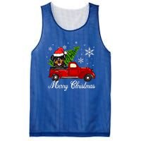 Rottweiler Dog Riding Red Truck Christmas Decoration Pajama Funny Gift Mesh Reversible Basketball Jersey Tank