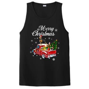 Rottweiler Dog Riding Red Truck Christmas Tree Xmas Dog Funny Gift PosiCharge Competitor Tank