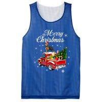 Rottweiler Dog Riding Red Truck Christmas Tree Xmas Dog Funny Gift Mesh Reversible Basketball Jersey Tank