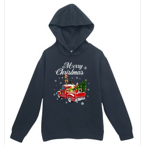 Rottweiler Dog Riding Red Truck Christmas Tree Xmas Dog Funny Gift Urban Pullover Hoodie