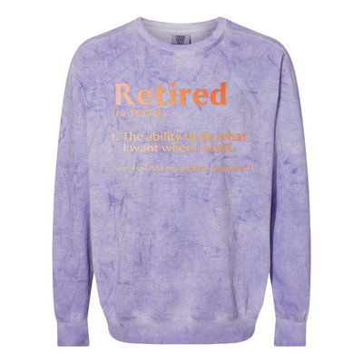 Retirement Design Retired Retiree Retirement Colorblast Crewneck Sweatshirt