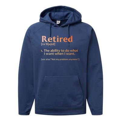 Retirement Design Retired Retiree Retirement Performance Fleece Hoodie