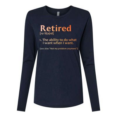 Retirement Design Retired Retiree Retirement Womens Cotton Relaxed Long Sleeve T-Shirt