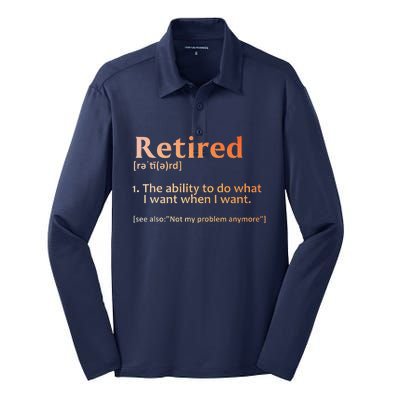 Retirement Design Retired Retiree Retirement Silk Touch Performance Long Sleeve Polo