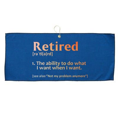 Retirement Design Retired Retiree Retirement Large Microfiber Waffle Golf Towel