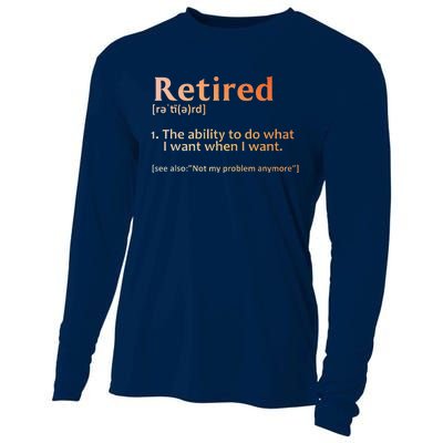 Retirement Design Retired Retiree Retirement Cooling Performance Long Sleeve Crew