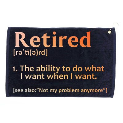 Retirement Design Retired Retiree Retirement Grommeted Golf Towel