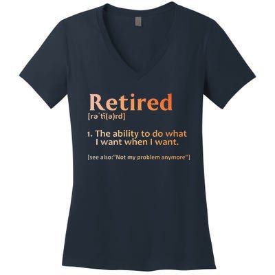 Retirement Design Retired Retiree Retirement Women's V-Neck T-Shirt