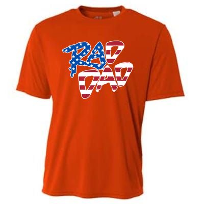 Rad Dad Retro 4th Of July Usa Flag Great Gift Cooling Performance Crew T-Shirt