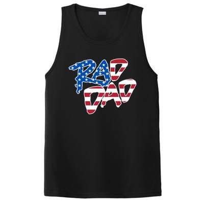 Rad Dad Retro 4th Of July Usa Flag Great Gift PosiCharge Competitor Tank