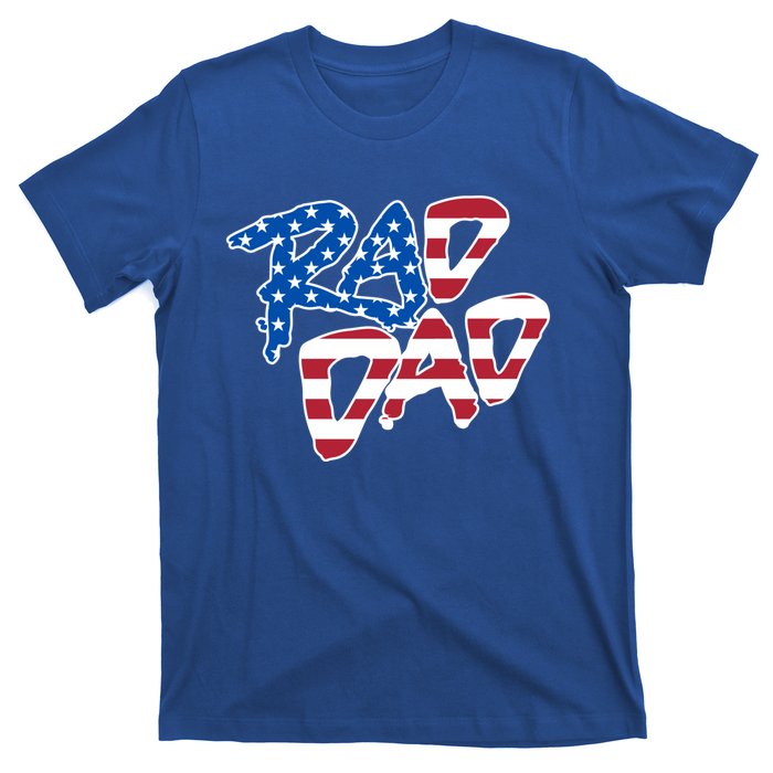 Rad Dad Retro 4th Of July Usa Flag Great Gift T-Shirt