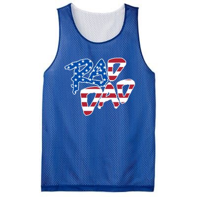 Rad Dad Retro 4th Of July Usa Flag Great Gift Mesh Reversible Basketball Jersey Tank