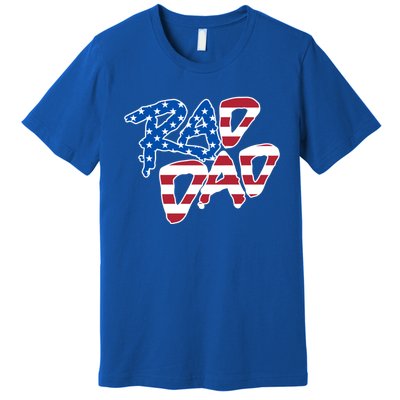 Rad Dad Retro 4th Of July Usa Flag Great Gift Premium T-Shirt