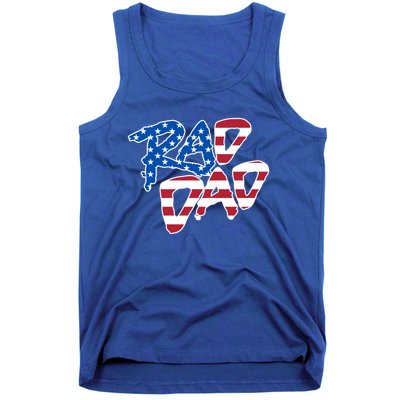 Rad Dad Retro 4th Of July Usa Flag Great Gift Tank Top