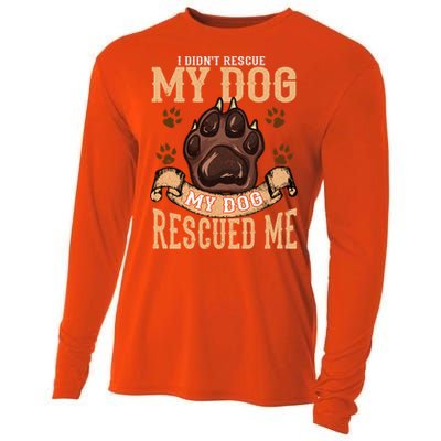 Rescue Dog Rescued Me Funny Gift Cooling Performance Long Sleeve Crew