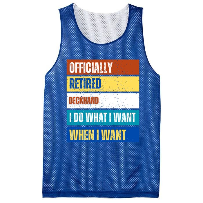 Retired Deckhand Retiret Funny Retired Deckhand Funny Gift Mesh Reversible Basketball Jersey Tank