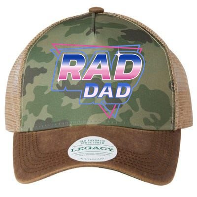 Rad Dad Retro Vintage 80s Synthwave Legacy Tie Dye Trucker Hat