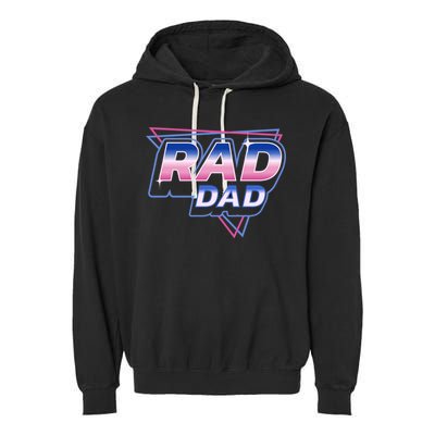 Rad Dad Retro Vintage 80s Synthwave Garment-Dyed Fleece Hoodie