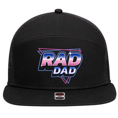 Rad Dad Retro Vintage 80s Synthwave 7 Panel Mesh Trucker Snapback Hat