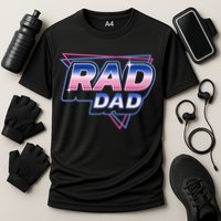 Rad Dad Retro Vintage 80s Synthwave Performance Shirt