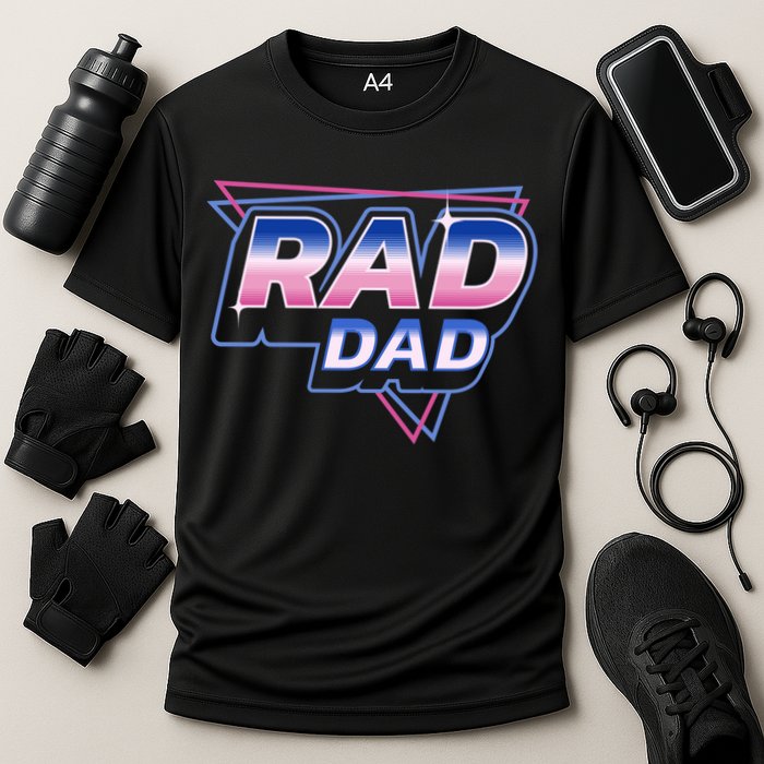 Rad Dad Retro Vintage 80s Synthwave Performance Shirt