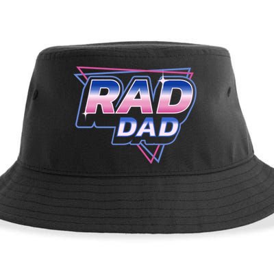 Rad Dad Retro Vintage 80s Synthwave Sustainable Bucket Hat