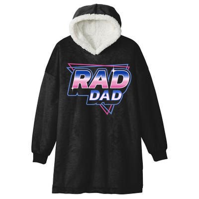 Rad Dad Retro Vintage 80s Synthwave Hooded Wearable Blanket