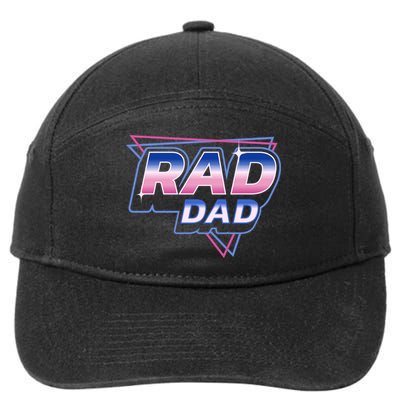 Rad Dad Retro Vintage 80s Synthwave 7-Panel Snapback Hat