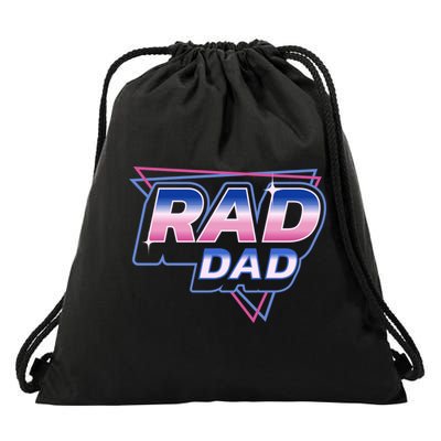 Rad Dad Retro Vintage 80s Synthwave Drawstring Bag