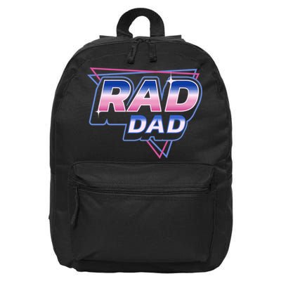 Rad Dad Retro Vintage 80s Synthwave 16 in Basic Backpack
