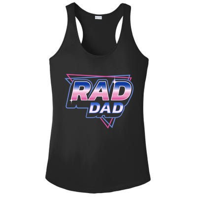 Rad Dad Retro Vintage 80s Synthwave Ladies PosiCharge Competitor Racerback Tank