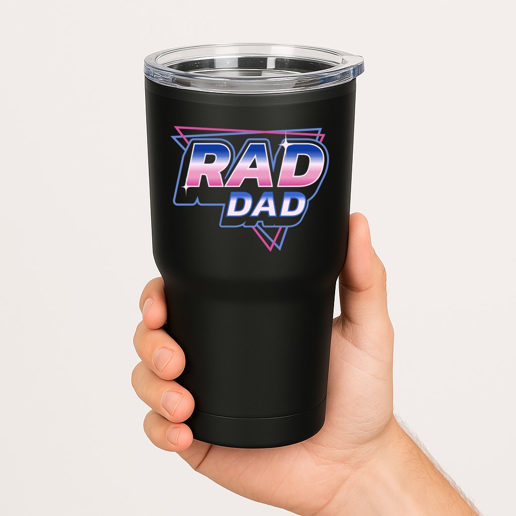 Rad Dad Retro Vintage 80s Synthwave Tumbler