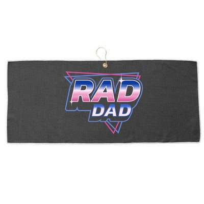 Rad Dad Retro Vintage 80s Synthwave Large Microfiber Waffle Golf Towel