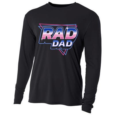 Rad Dad Retro Vintage 80s Synthwave Cooling Performance Long Sleeve Crew