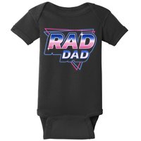 Rad Dad Retro Vintage 80s Synthwave Baby Bodysuit