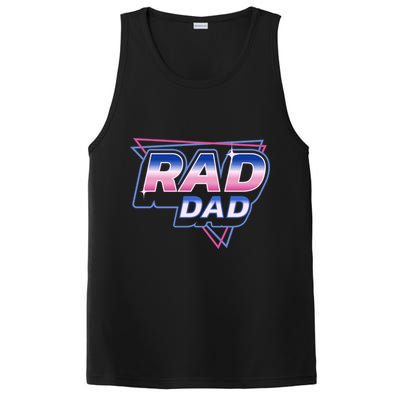 Rad Dad Retro Vintage 80s Synthwave PosiCharge Competitor Tank