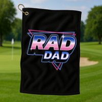 Rad Dad Retro Vintage 80s Synthwave Golf Towel