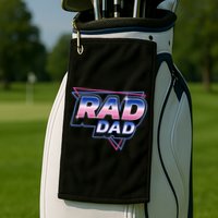 Rad Dad Retro Vintage 80s Synthwave Golf Towel