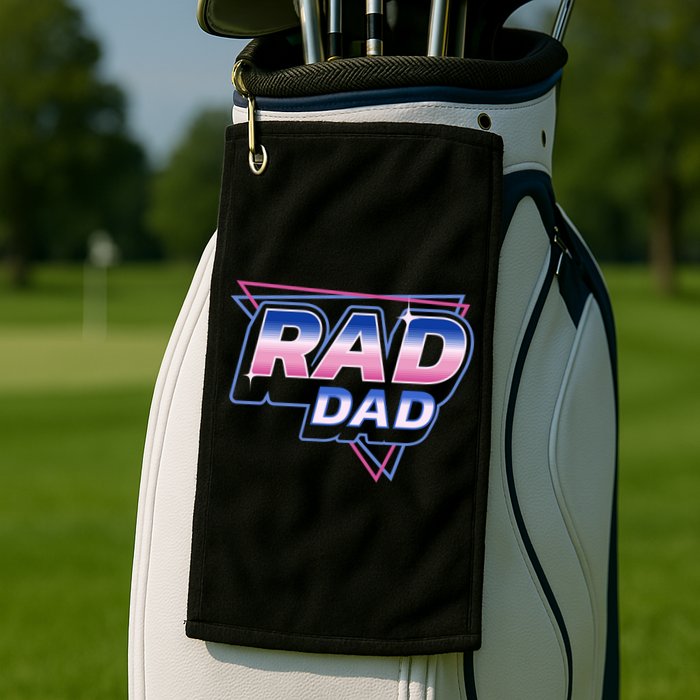 Rad Dad Retro Vintage 80s Synthwave Golf Towel