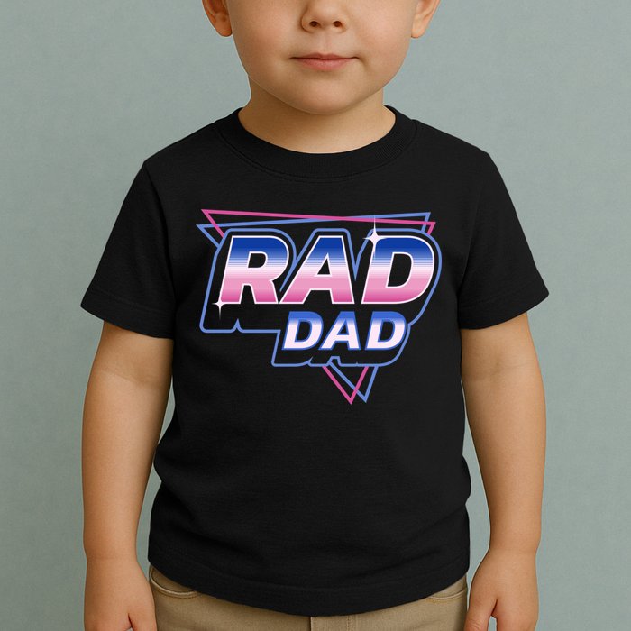 Rad Dad Retro Vintage 80s Synthwave Toddler T-Shirt