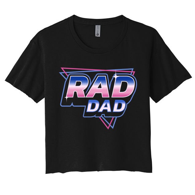Rad Dad Retro Vintage 80s Synthwave Crop Top