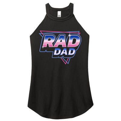 Rad Dad Retro Vintage 80s Synthwave Women's Perfect Tri Rocker Tank