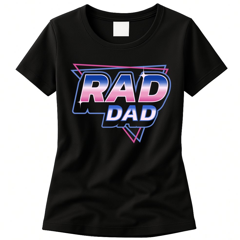 Rad Dad Retro Vintage 80s Synthwave Womens T-Shirt